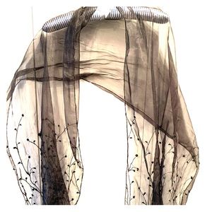 Sheer black beaded wrap